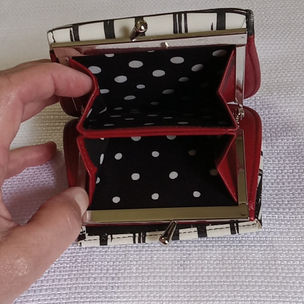 Brighton Plaid Heart Wallet - Red and Black - Picture 5 of 5